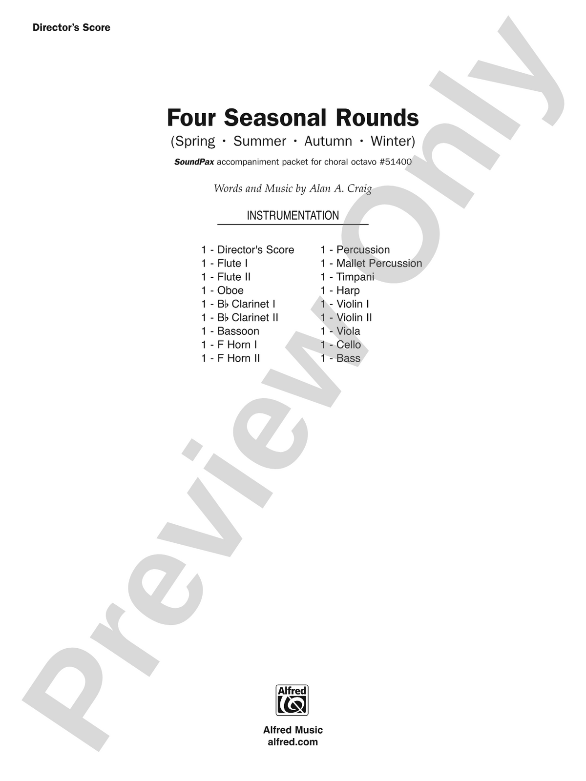 Four Seasonal Rounds - Choral Orchestration (Digital Download)