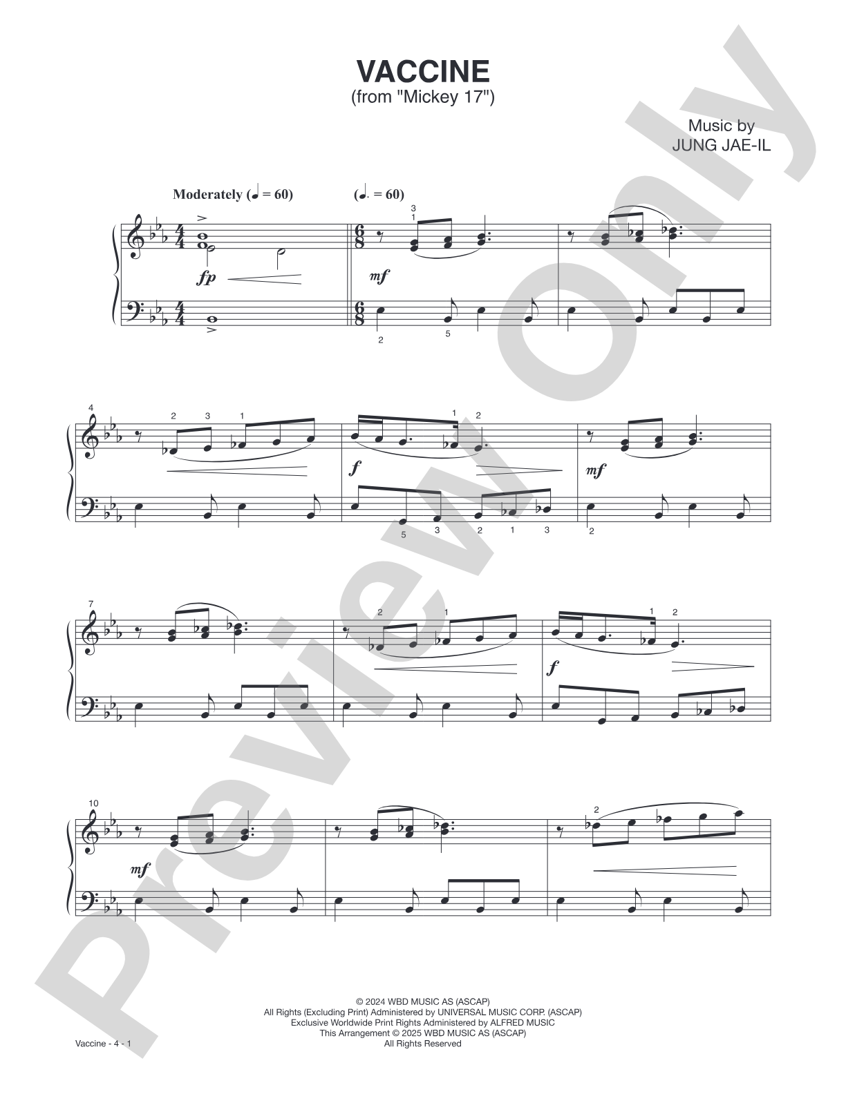 Vaccine (from "Mickey 17") - Piano (Digital Download)