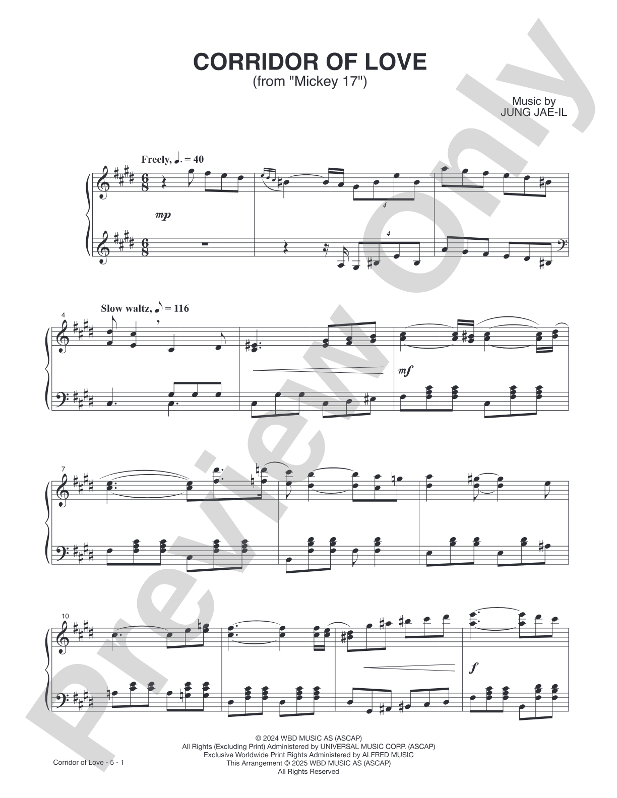 Corridor of Love (from "Mickey 17") - Piano (Digital Download)