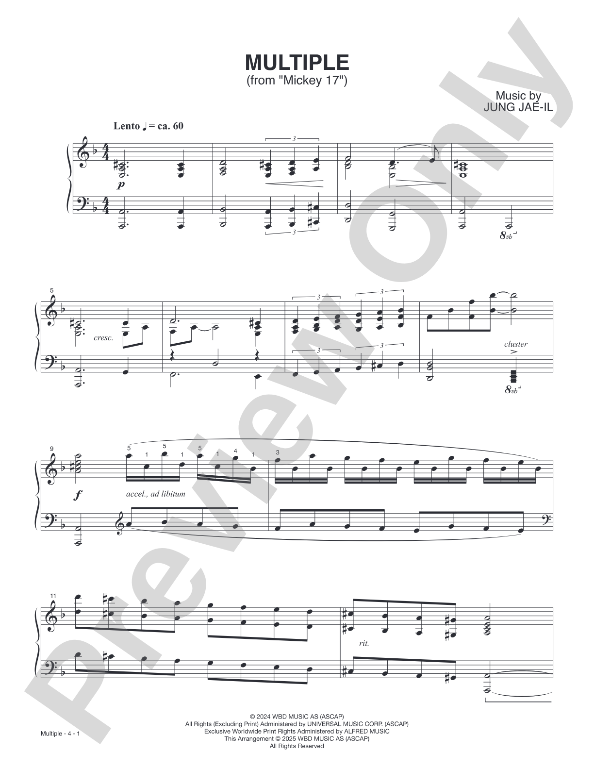 Multiple (from "Mickey 17") - Piano (Digital Download)