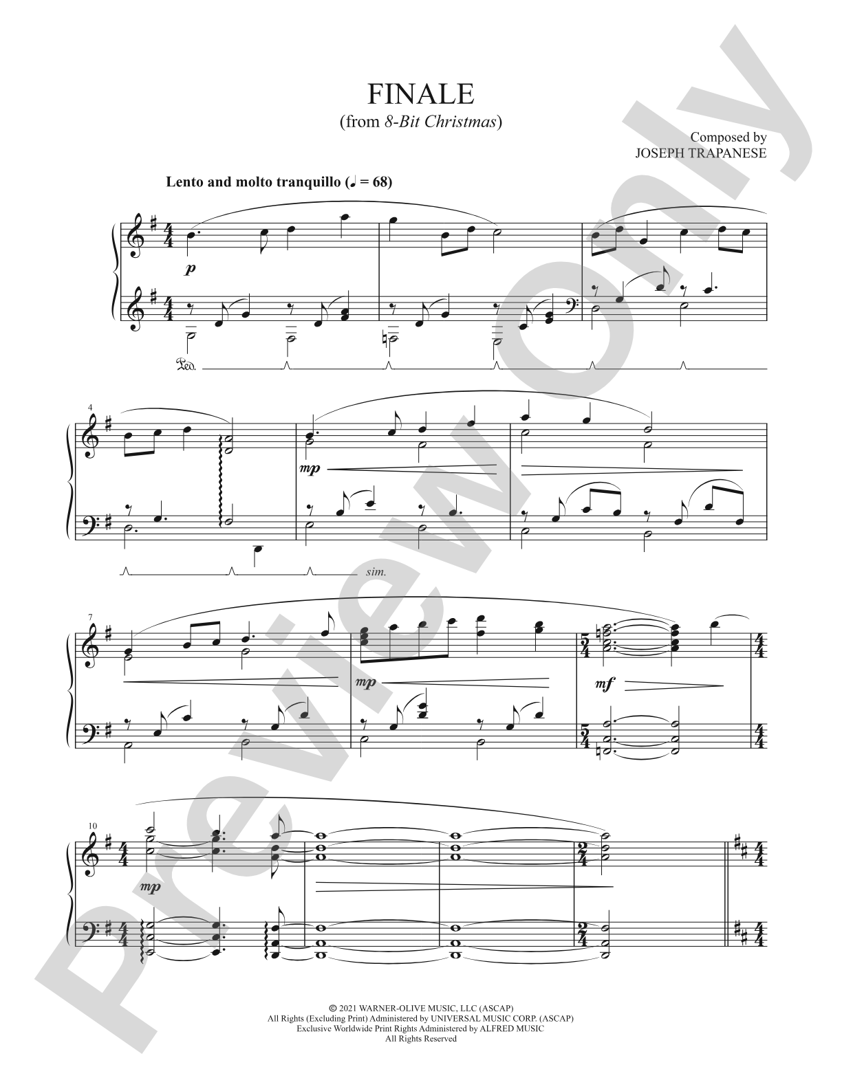 Finale (from 8-Bit Christmas) - Piano (Digital Download)