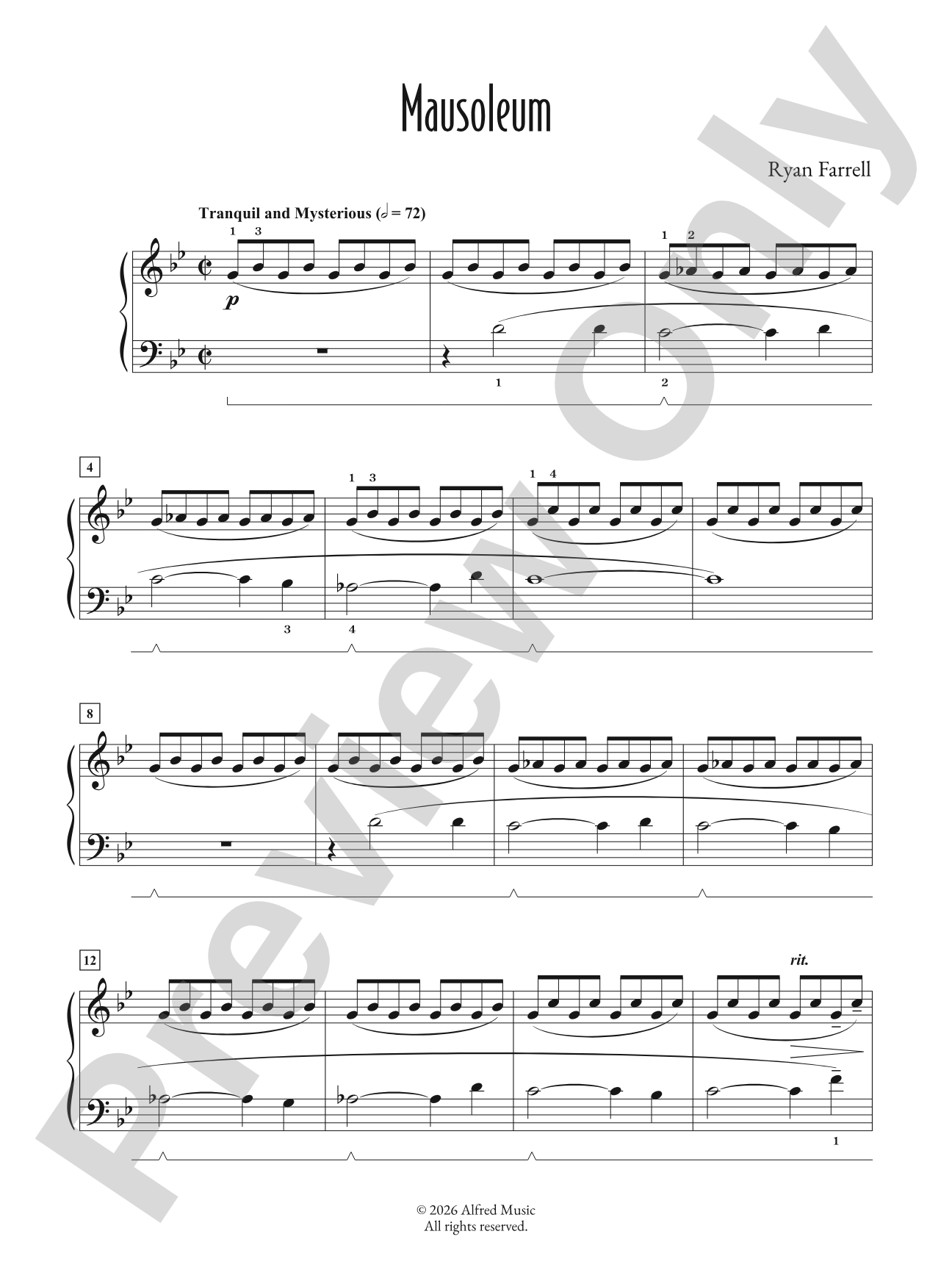 Mausoleum - Piano (Digital Download)