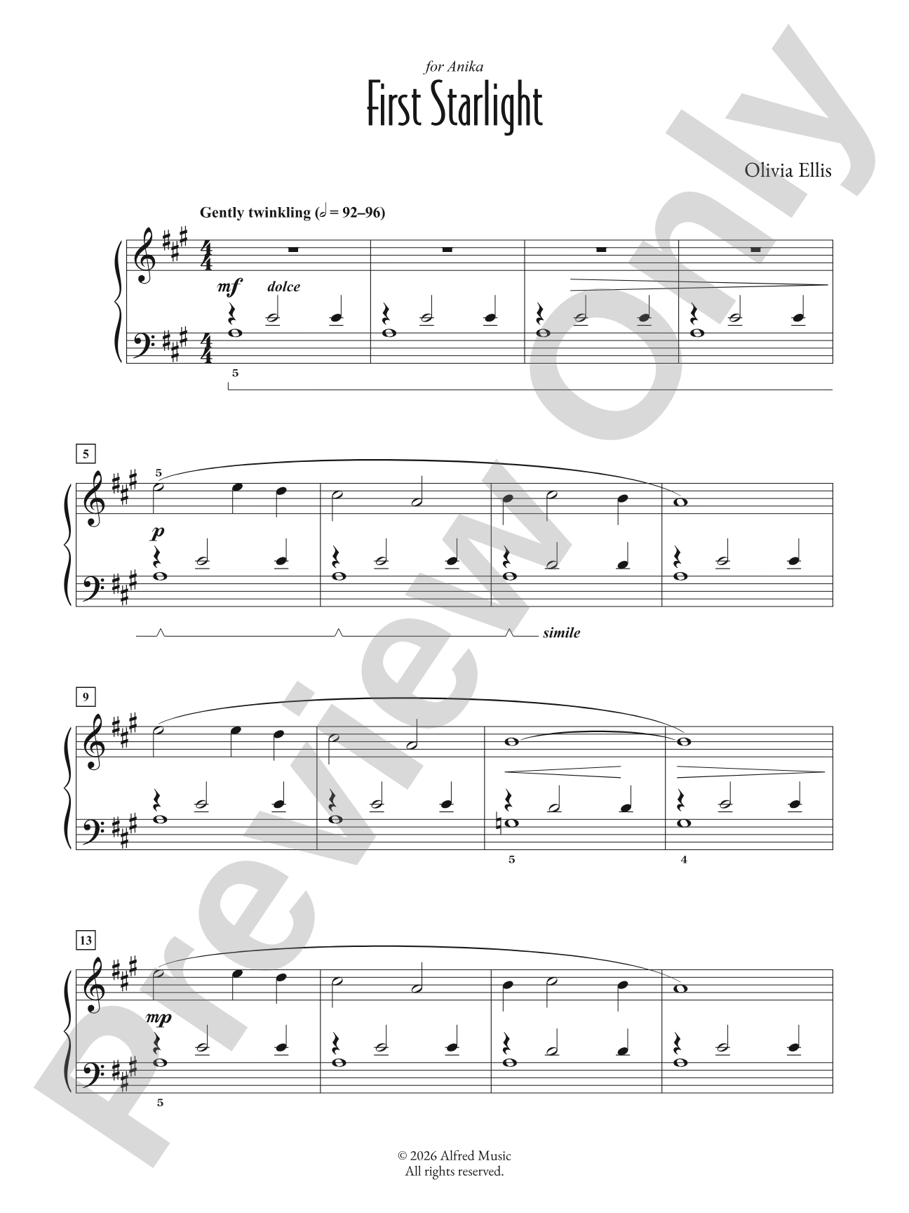 First Starlight - Piano (Digital Download)