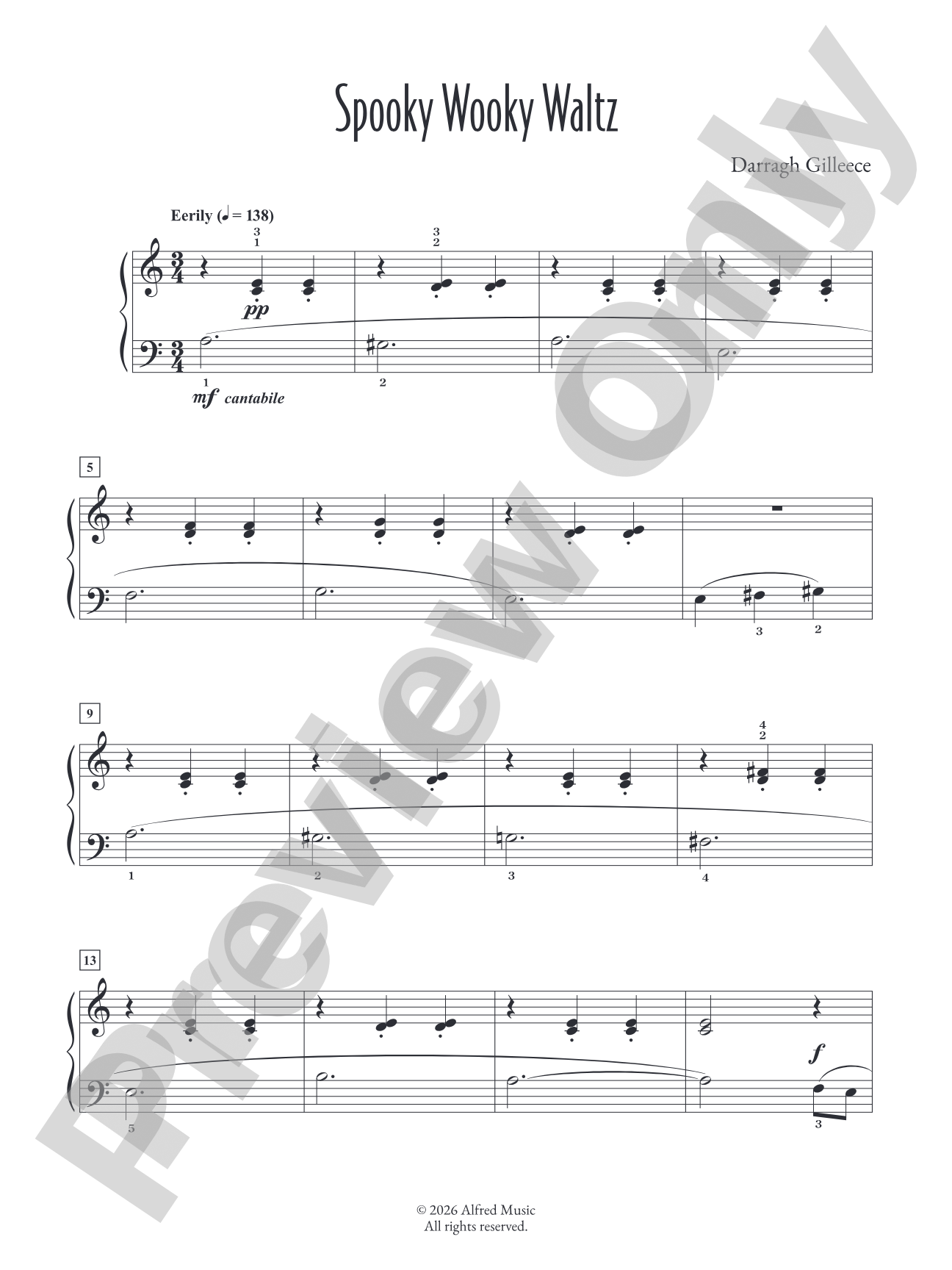 Spooky Wooky Waltz - Piano (Digital Download)