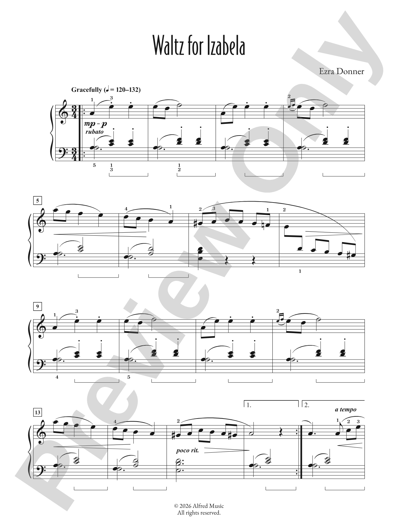 Waltz for Izabela - Piano (Digital Download)