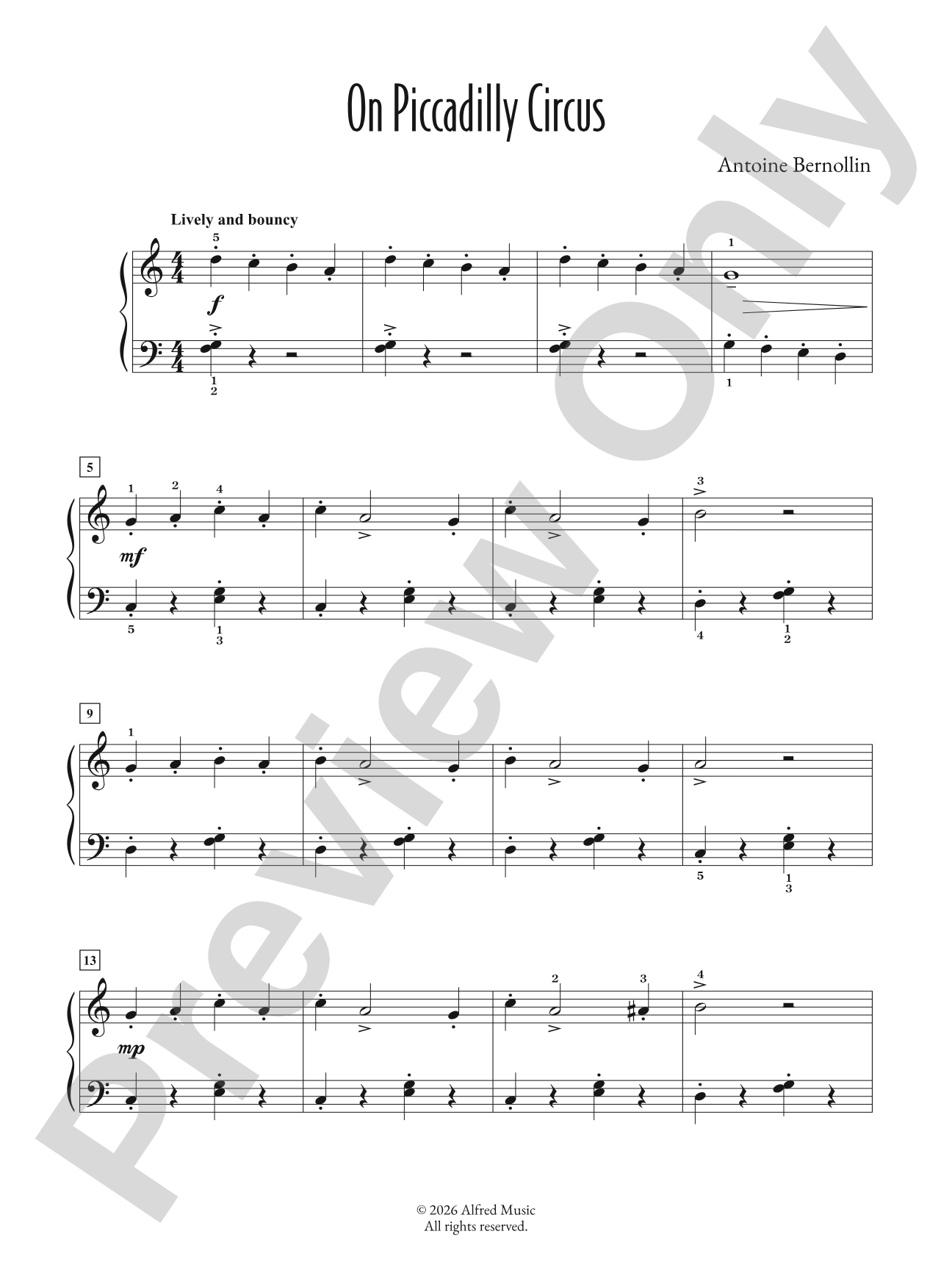 On Piccadilly Circus - Piano (Digital Download)