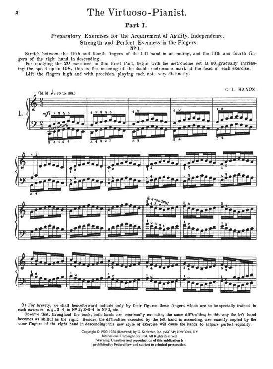 Hanon - Virtuoso Pianist in 60 Exercises Complete - Piano Solo Schirmer 50256970