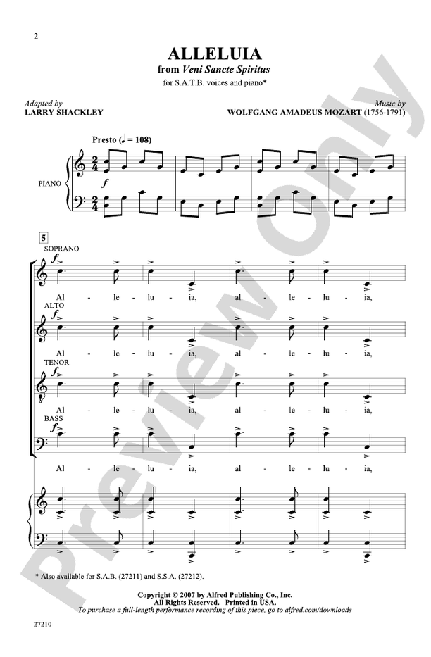 Alleluia (from Veni Sancte Spiritus) - SATB Choral Octavo (Digital Download)