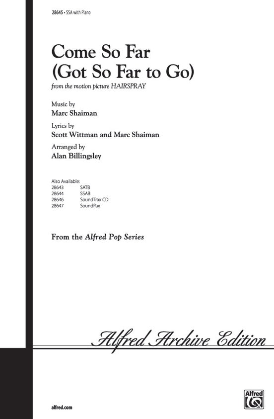 Come So Far (Got So Far to Go) (from Hairspray) – SSA Choral Octavo (Digital Download)