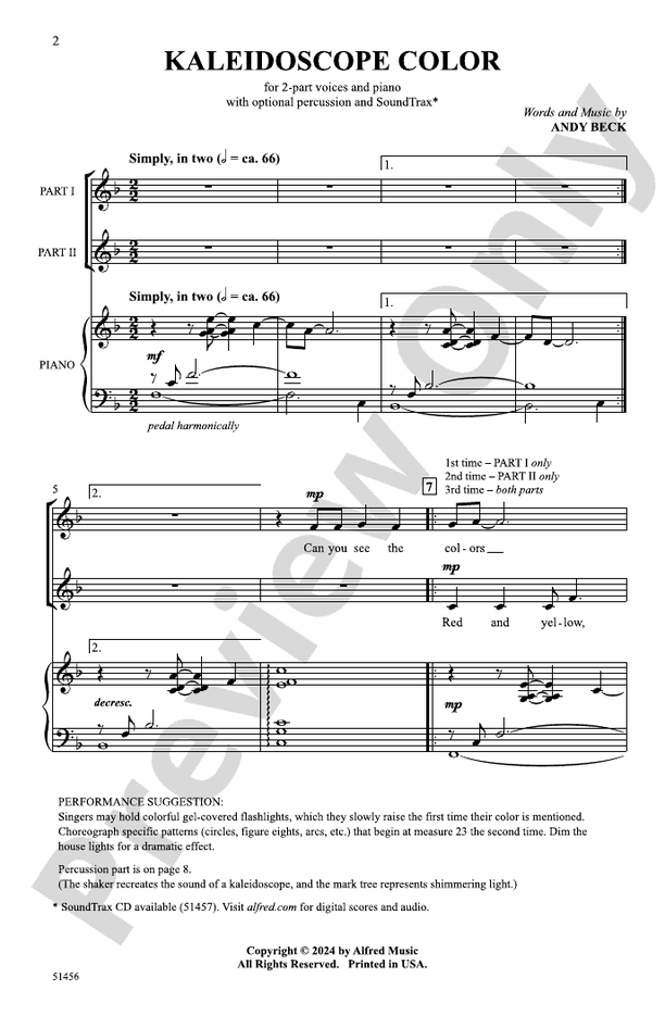 Kaleidoscope Color - 2 Part Treble Choral Octavo (Digital Download)