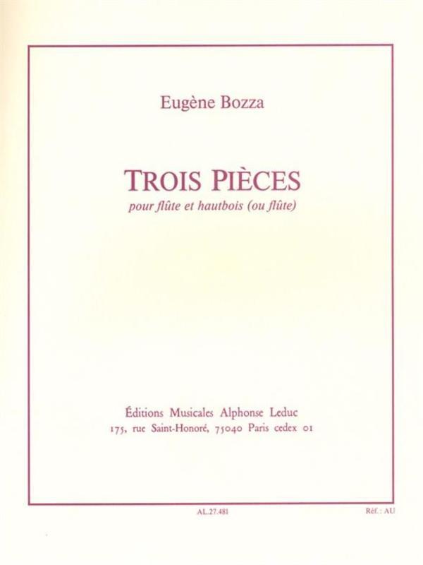 3 Pieces for Flute and Oboe - Bozza - Leduc