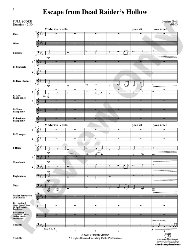 Escape from Dead Raider's Hollow - Concert Band Conductor Score & Parts (Digital Download)