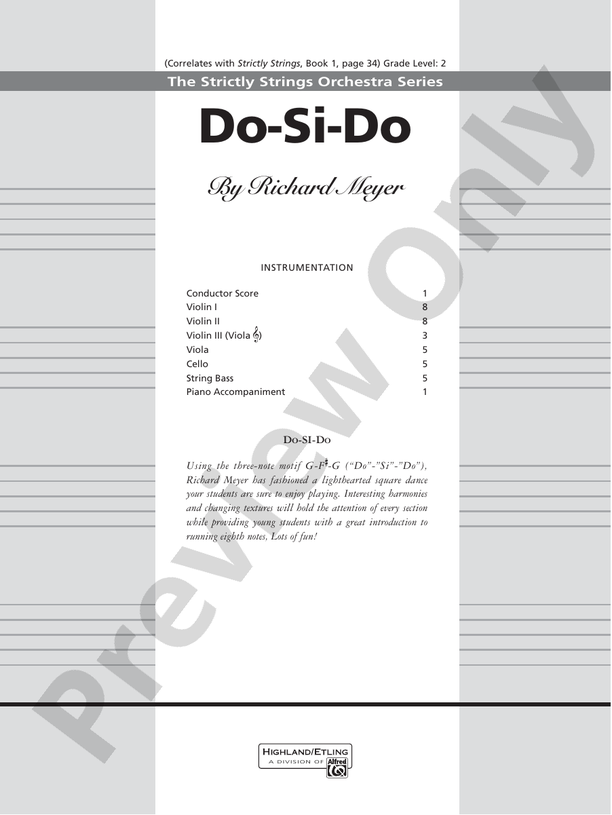 Do-Si-Do – String Orchestra Conductor Score & Parts (Digital Download)