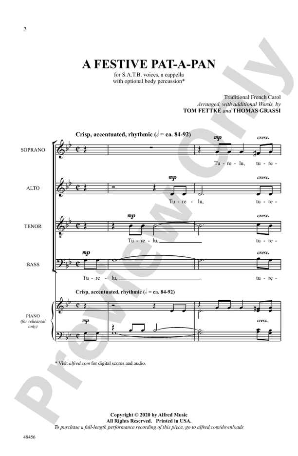 A Festive Pat-A-Pan - SATB a cappella Choral Octavo (Digital Download)