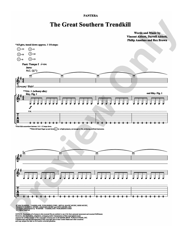 The Great Southern Trendkill - Guitar TAB (Digital Download)