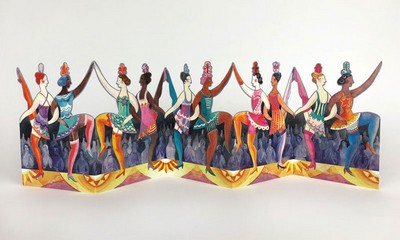 Greeting Card - TriFold Cabaret Dancers
