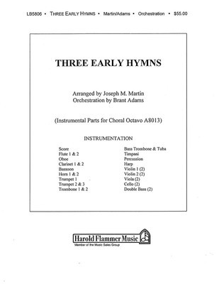 Three Early Hymns (from The Legacy of Faith) - Joseph M. Martin Shawnee Press Score/Parts