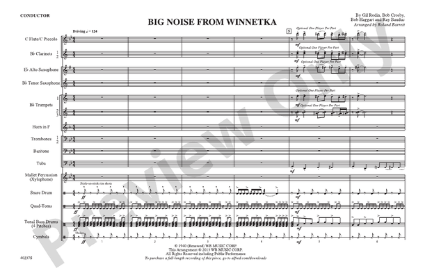 Big Noise from Winnetka – Marching Band Conductor Score & Parts (Digital Download)