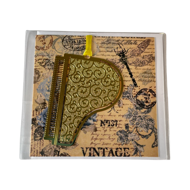 Greeting Card - Metal Bookmark in the Shape of a Grand Piano