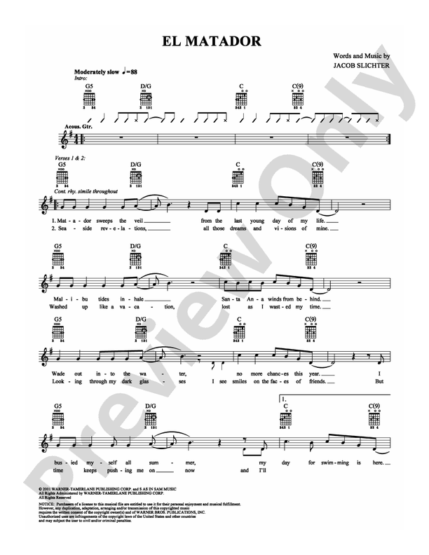 El Matador - Guitar TAB (Digital Download)