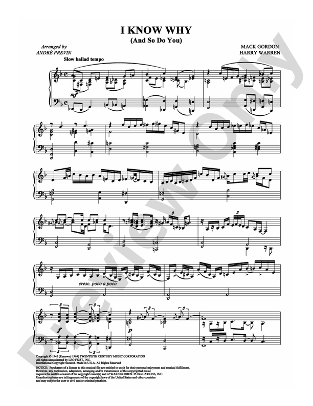 I Know Why (and So Do You) - Piano (Digital Download)