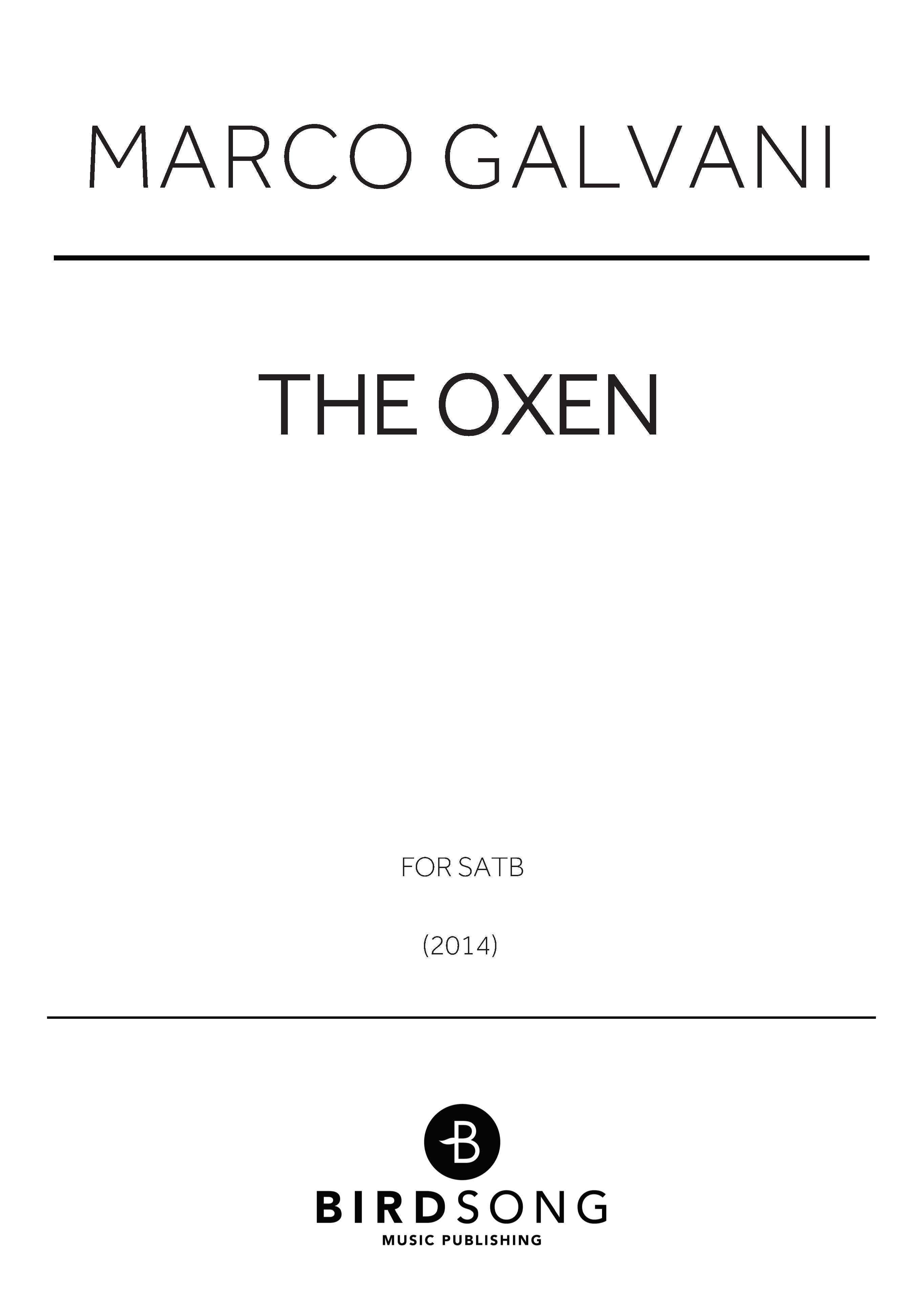 The Oxen - SATB Choir (Digital Download)