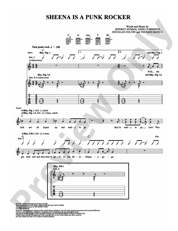 Sheena Is a Punk Rocker - Guitar TAB (Digital Download)