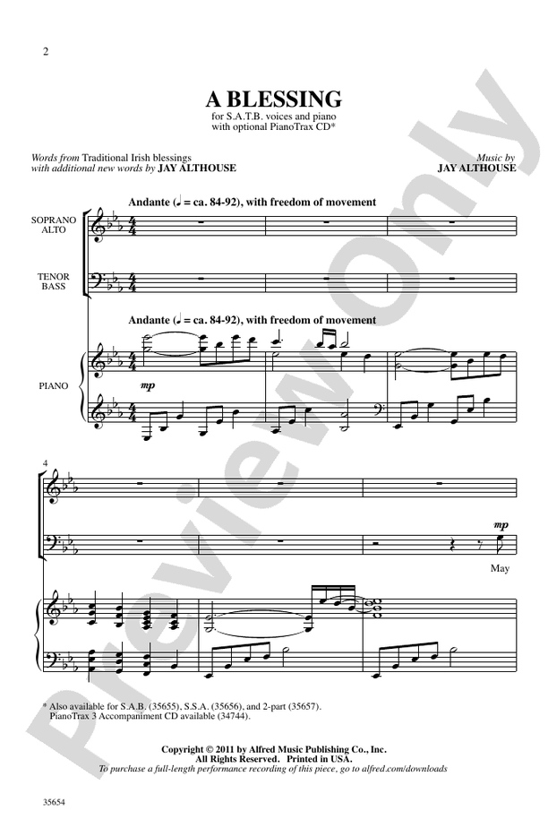 A Blessing - SATB Choral Octavo (Digital Download)