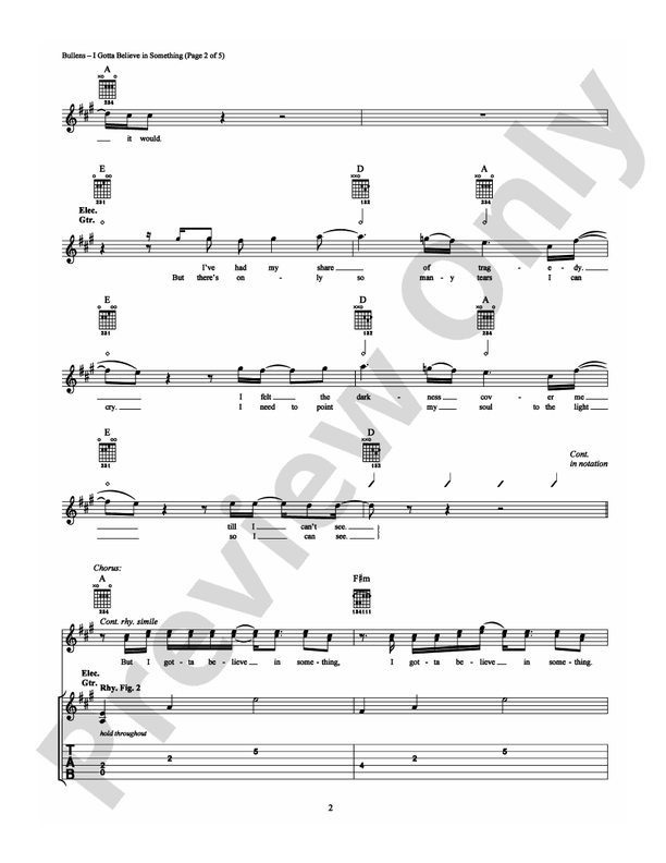 I Gotta Believe in Something - Guitar TAB (Digital Download)