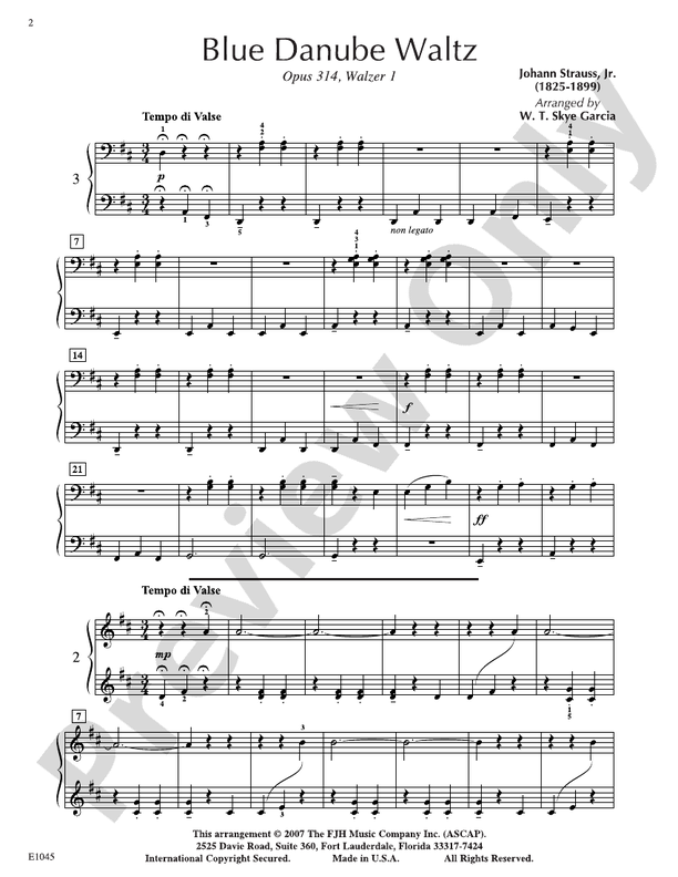 Strauss - Blue Danube Waltz - Piano (Digital Download)