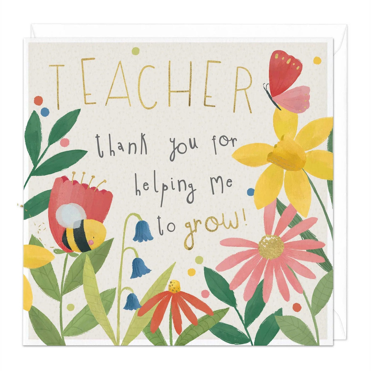 Greeting Card Thank You Teacher for Helping Me to Grow