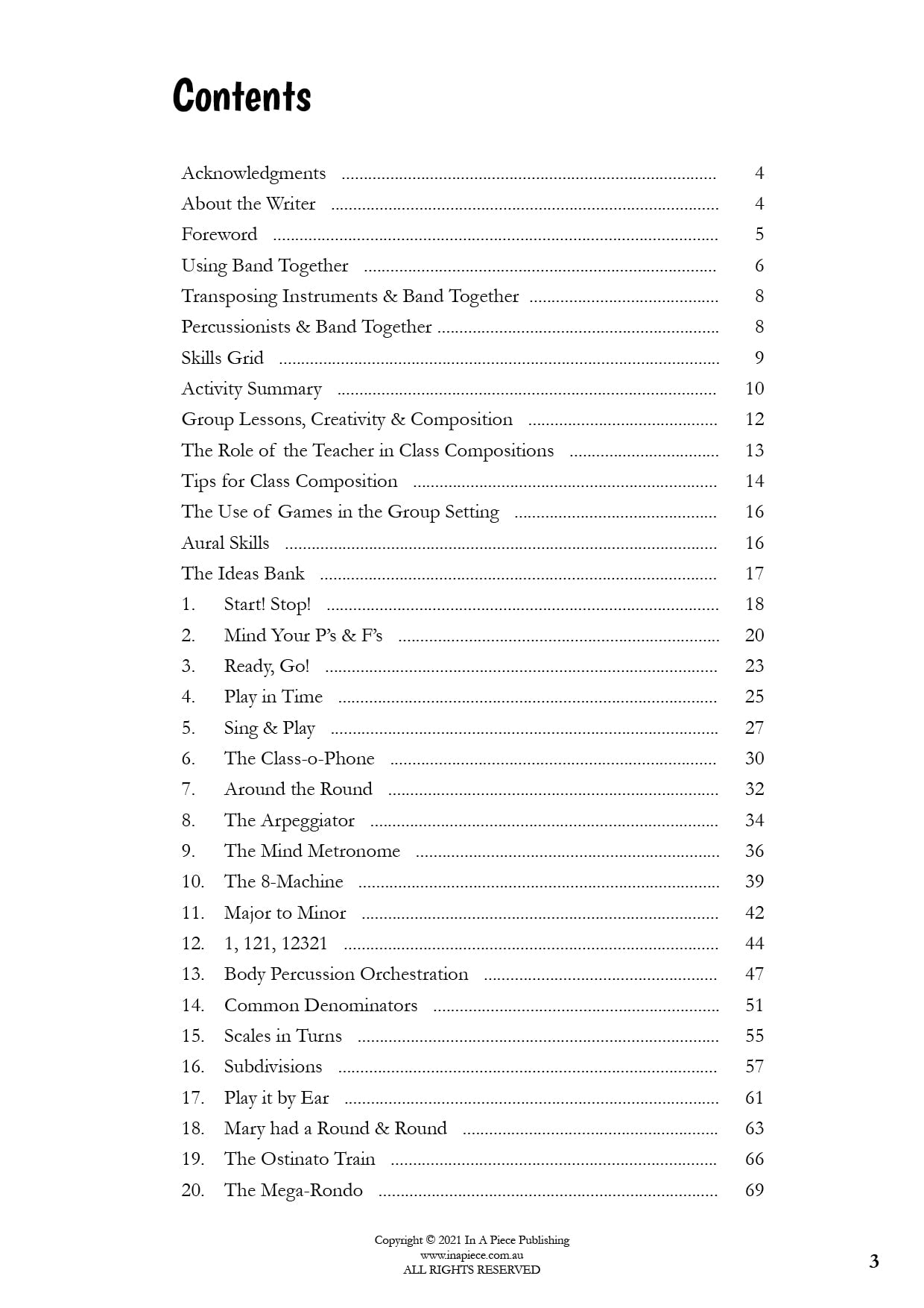 Band Together Activity Book by Karen Kyriakou