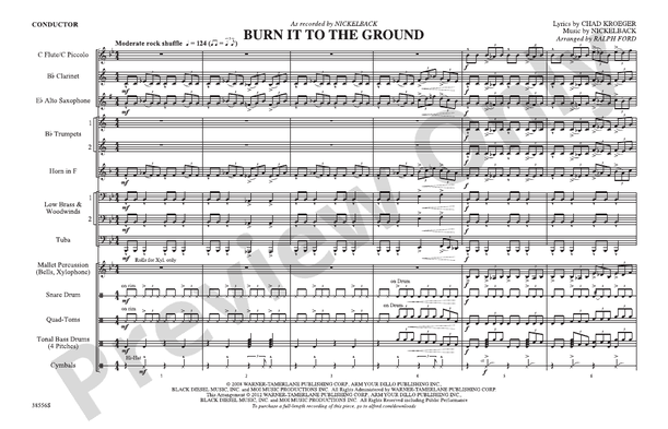 Burn It to the Ground – Marching Band Conductor Score & Parts (Digital Download)