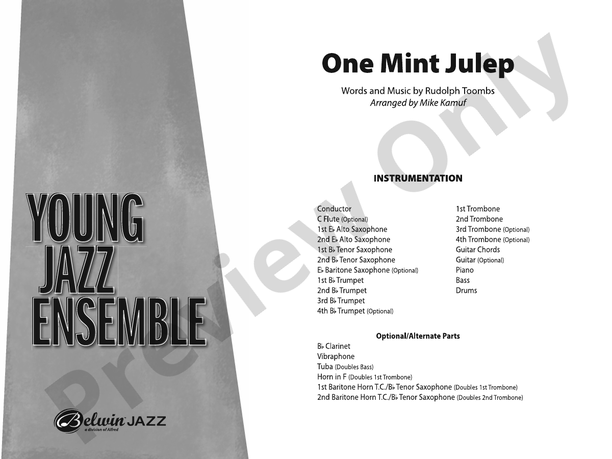 One Mint Julep (Grade 2) – Jazz Ensemble Conductor Score & Parts (Digital Download)