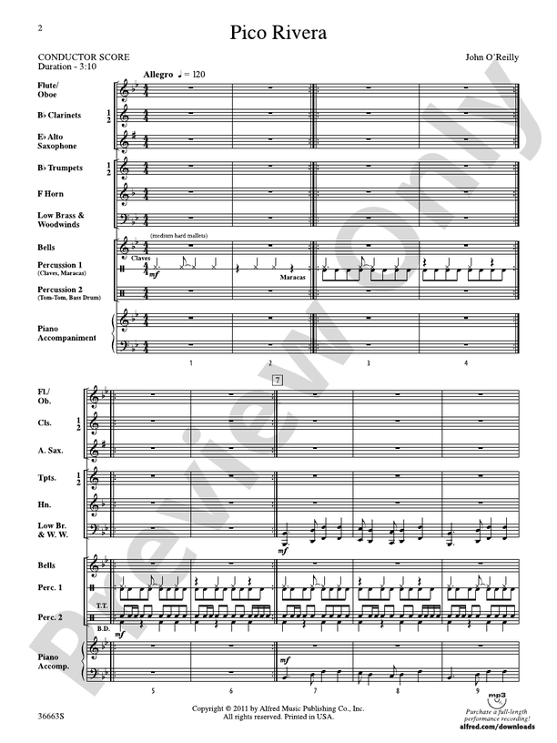 Pico Rivera - Concert Band Conductor Score & Parts (Digital Download)