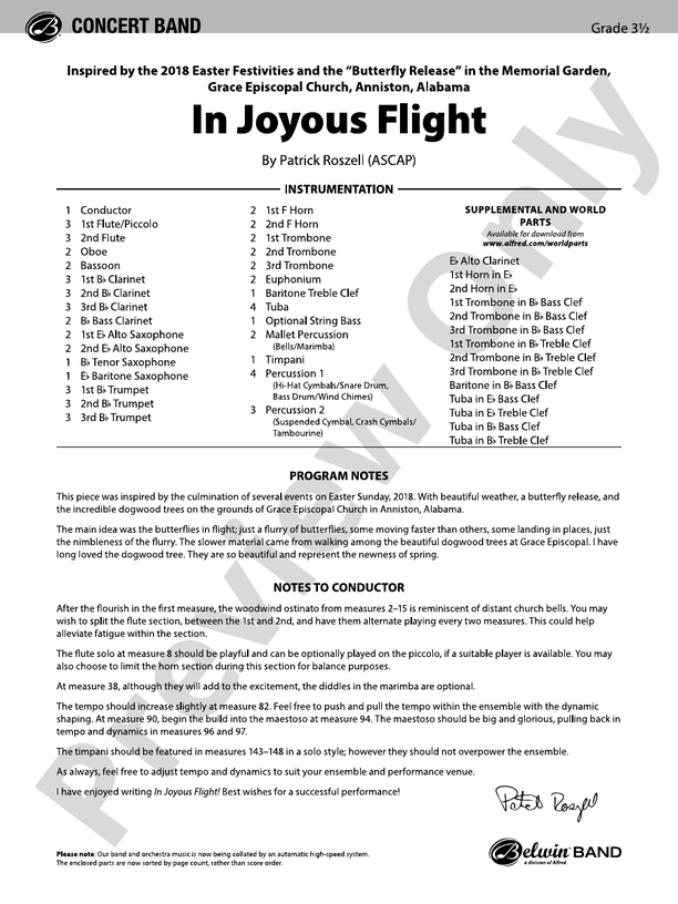 In Memoriam - Concert Band Conductor Score & Parts (Digital Download)