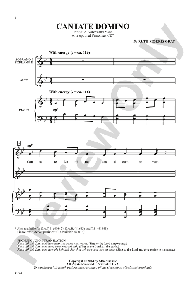 Cantate Domino – SSA Choral Octavo (Digital Download)