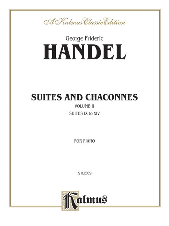 Handel - Suites and Chaconnes (Volume II) - Piano Solo (Digital Download)