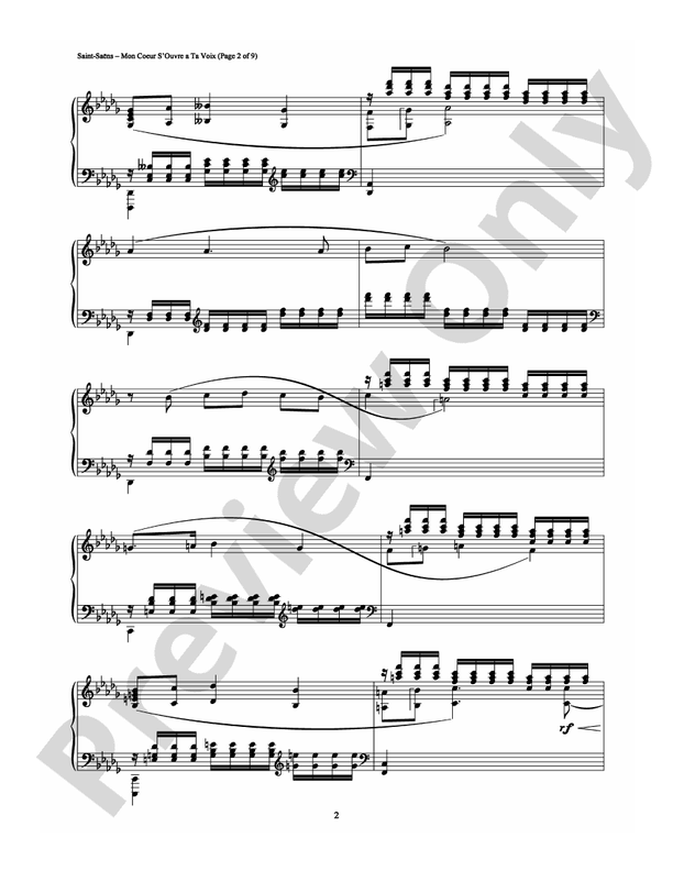 Saint-Saens - Mon Coeur S'Ouvre a Ta Voix - Piano (Digital Download)