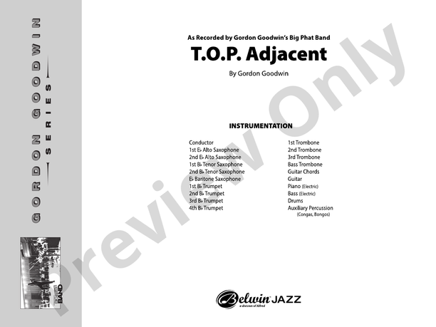T.O.P. Adjacent – Jazz Ensemble Conductor Score & Parts (Digital Download)