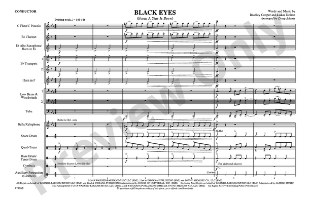 Black Eyes – Marching Band Conductor Score & Parts (Digital Download)