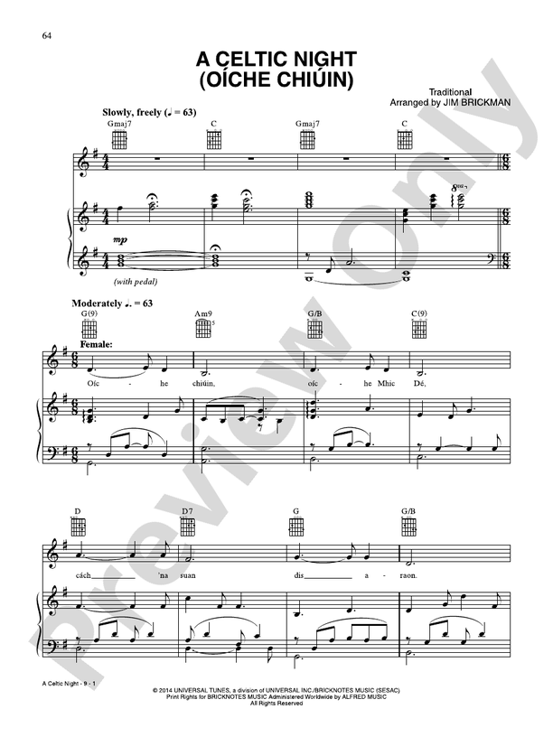 A Celtic Night (Oiche Chiuin) - Jim Brickman - PVG (Digital Download)
