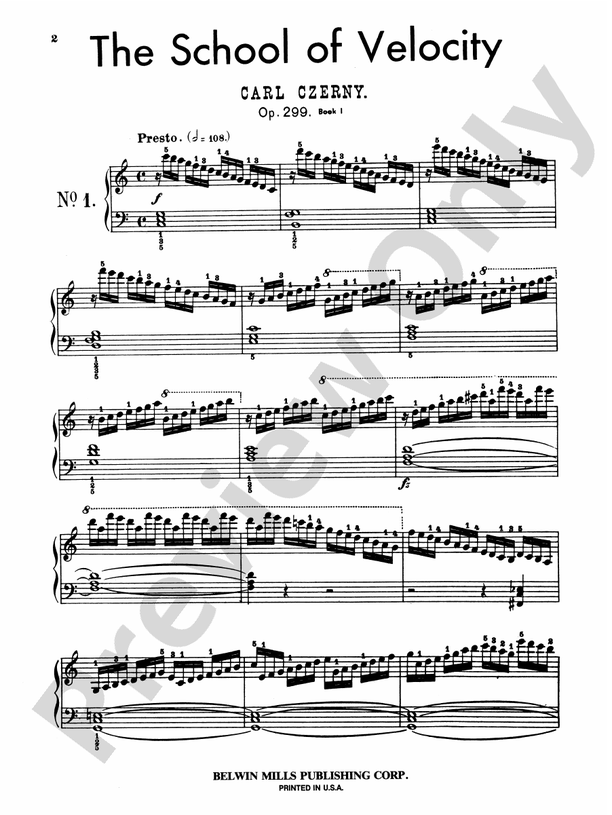 Czerny - School of Velocity, Op. 299 (Complete) - Piano Solo (Digital Download)