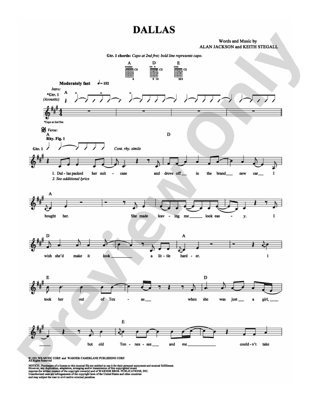 Dallas - Guitar TAB (Digital Download)