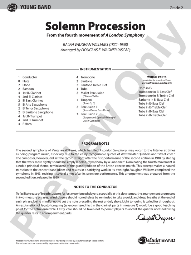 Solemn Procession - Concert Band Conductor Score & Parts (Digital Download)