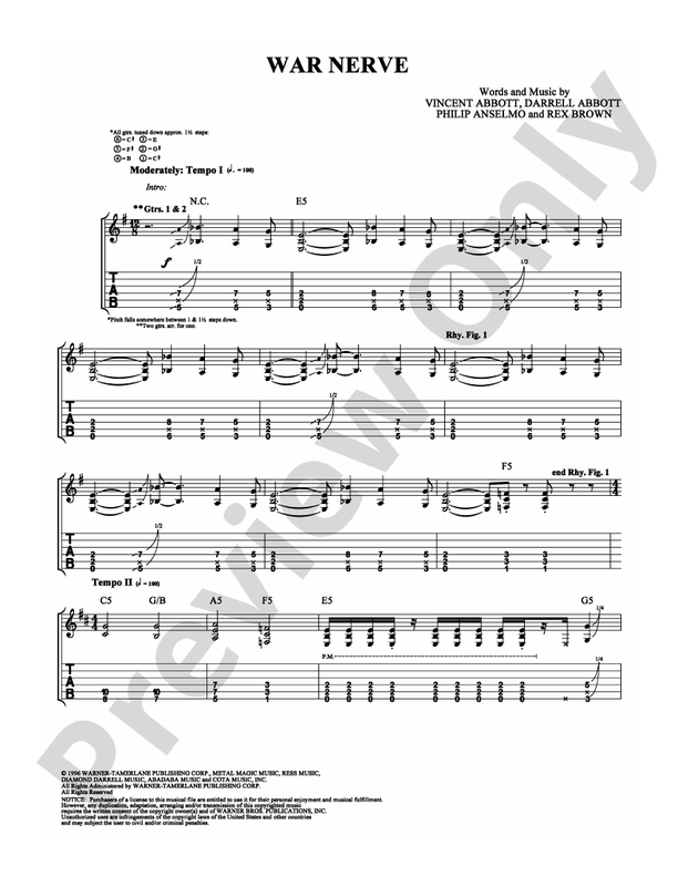 War Nerve - Guitar TAB (Digital Download)