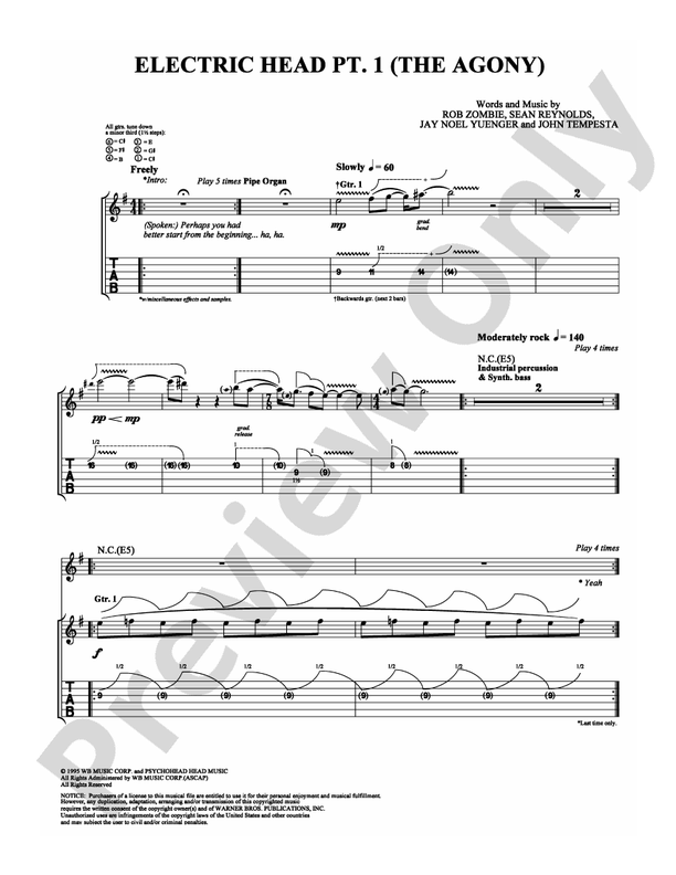 Electric Head Pt. 1 (The Agony) - Guitar TAB (Digital Download)