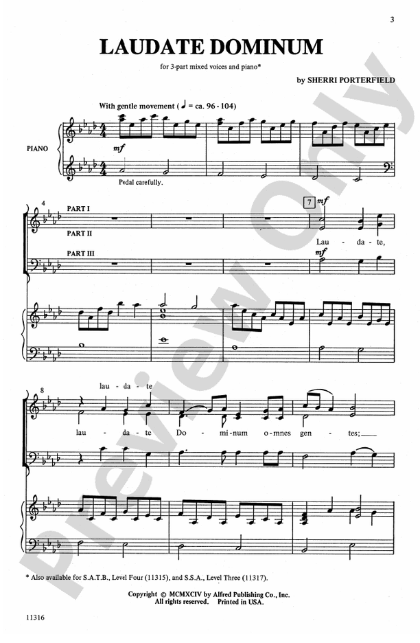 Laudate Dominum – 3-Part Mixed Choral Octavo (Digital Download)