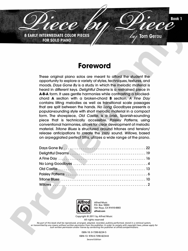 Piece by Piece, Book 1 - Piano (Digital Download)