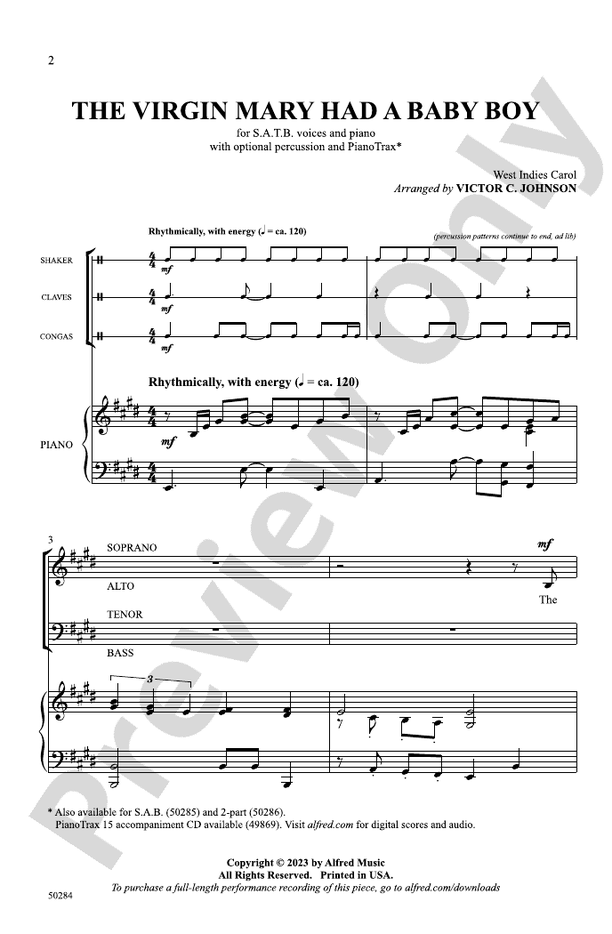 The Virgin Mary Had a Baby Boy - SATB Choral Octavo (Digital Download)